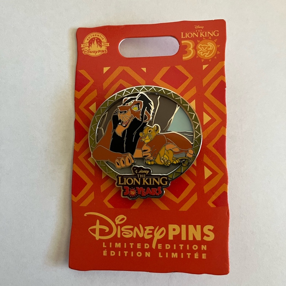 Disney Park Lion King 30th Anniversary Limited Edition Pin Scar & Simba
